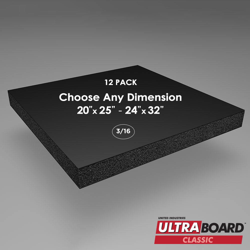 3/16" Black UltraBoard Custom Cut 12 Packs
