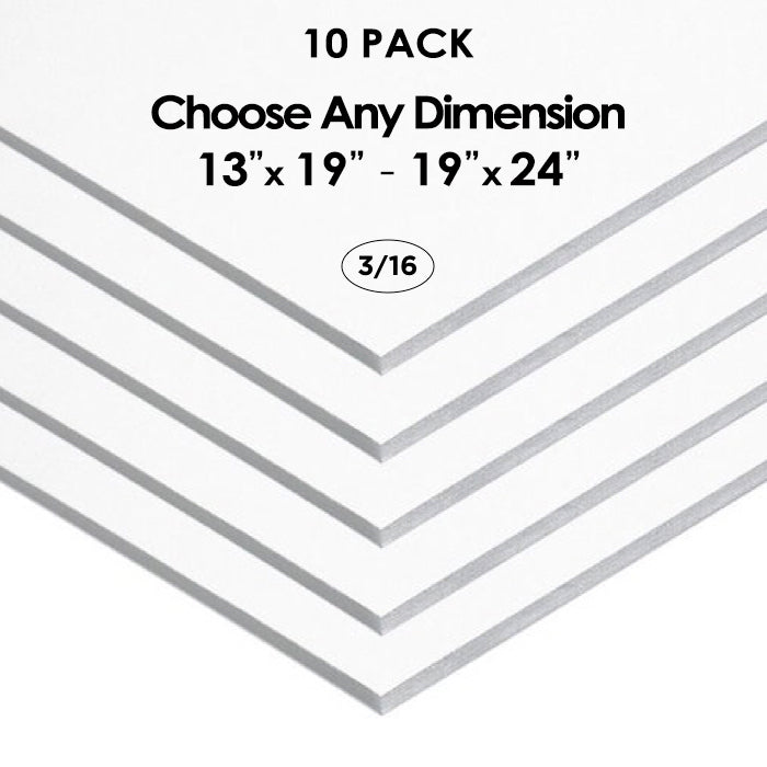 3/16" White Foam Board Custom Cut 10 Packs