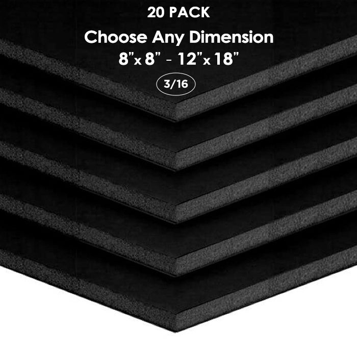 3/16 Black Foam Board - Any Size You Want! - Pack of 20