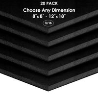 3/16" Black Foam Board Custom Cut 20 Packs