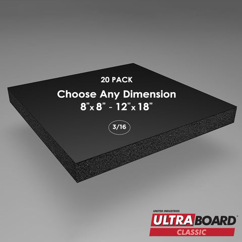 3/16" Black UltraBoard Custom Cut 20 Packs