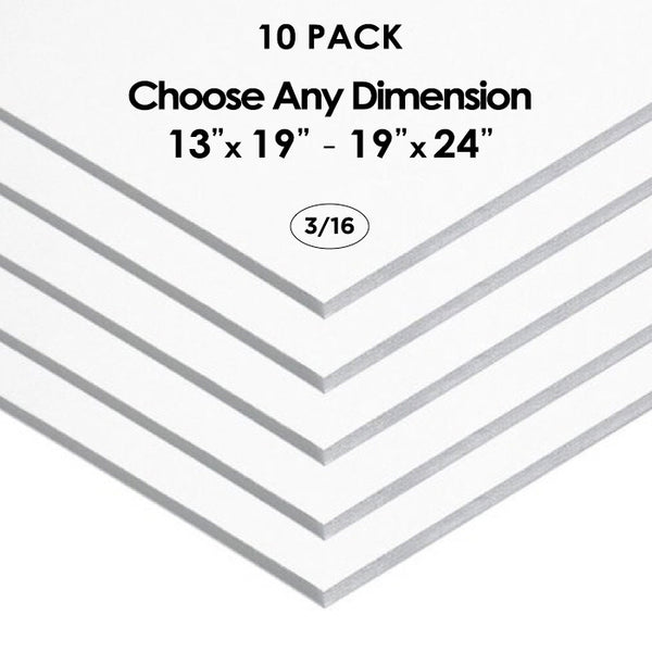 3/16" White Foam Board Custom Cut 10 Packs