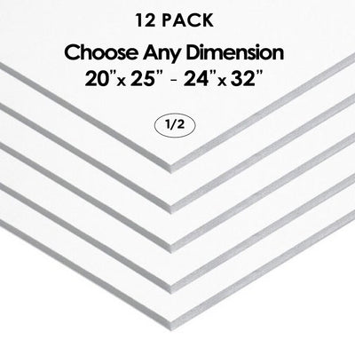 1/2" White Foam Board Custom Cut 12 Packs